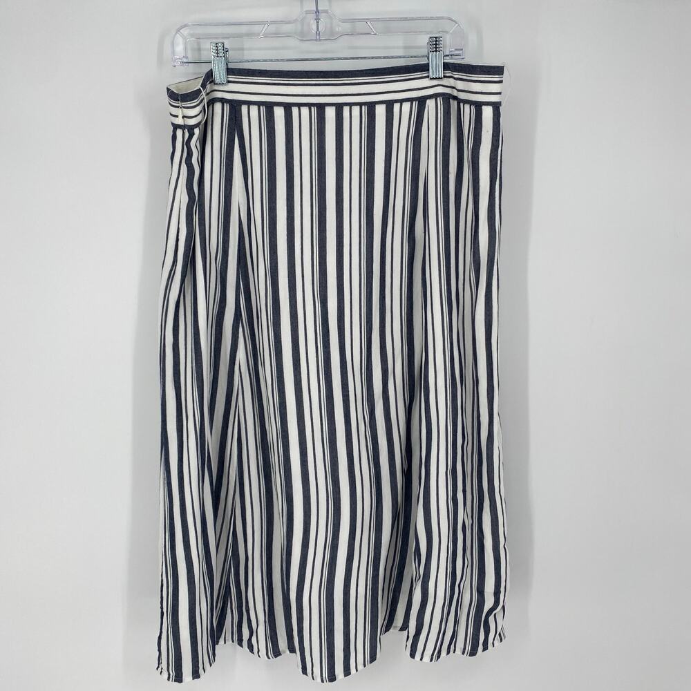 Loft Skirt Women’s 14‎ Striped Midi Flowy Coastal Nautical Preppy